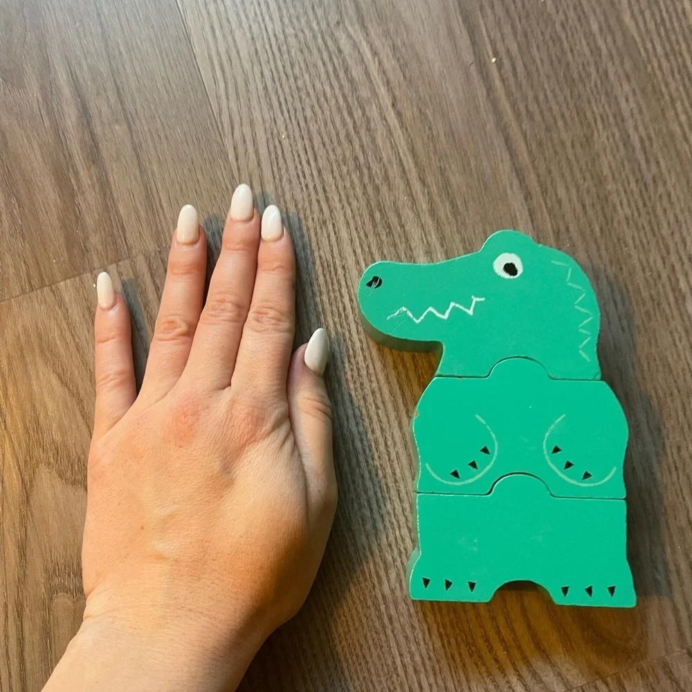 Tchibo German Wooden Animal Stacking Puzzle Montessori Natural Wood Toddler Toy